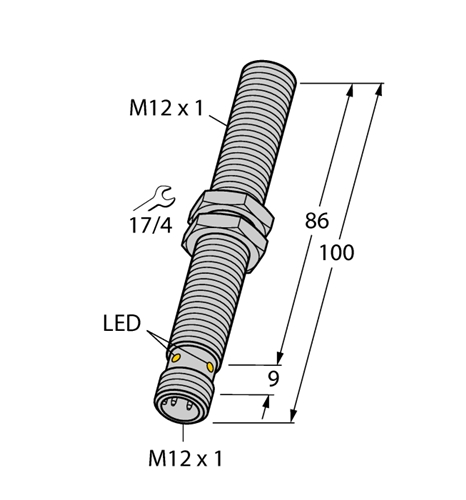 TURCK BANNER SENSOR Bi4U-M12-VP44X-H1141 L100