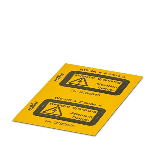 PHOENIX WS-4K ADHESIVE WARNING PLATE