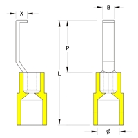 WEIDMULLER HBT6.0-4.6 GE YELLOW CABLE LUG