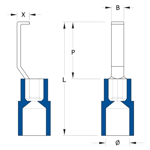 WEIDMULLER CABLE LUG BLUE 1.5-2.5MM2 HBT2.5-3.0 RT