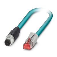 PHOENIX ETHERNET CABLE CAT5E M12 PLUG TO RJ45 0.5M