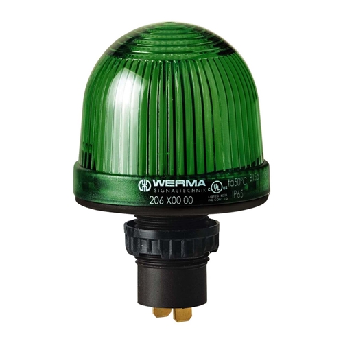 WERMA PERMANENT BEACON INSTALLATION 12-48V GREEN