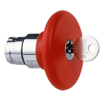 TELEM PUSHBUTTON HEAD LOCKABLE 60MM RED