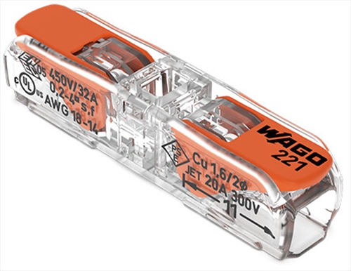 Inline splicing connector with lever