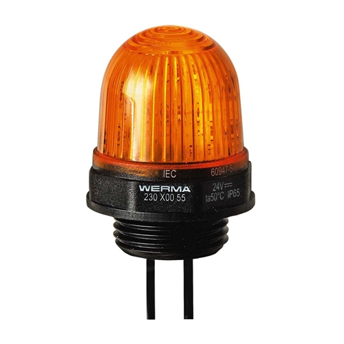 WERMA LED 24V DC YELLOW PERMAMENT BEACON WITH M20