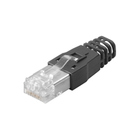 Weidmuller RJ45 crimp plug, with kink protection;