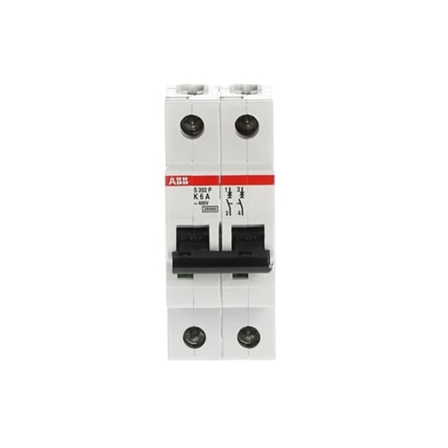 ABB S200 MCB 2 POLE TYPE K 25kA 6 AMP