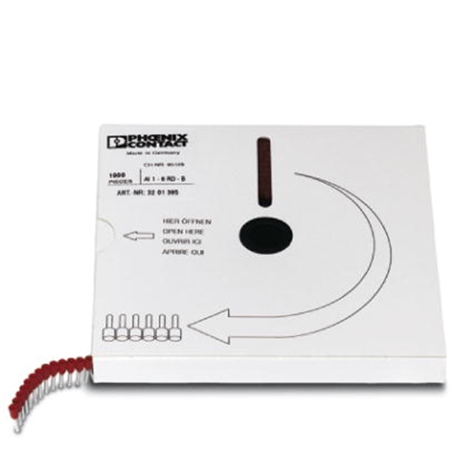 PHOENIX  AI 1- 8 RD-B FERRULES, TAPED 1.0MM (1000)