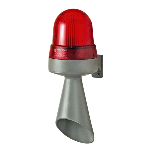 Werma Red LED Flashing Beacon with Sounder