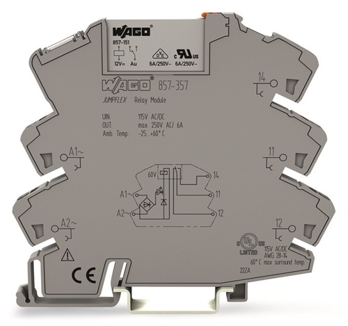 WAGO RELAY DIN RAIL MOUNTING 250VAC 6A