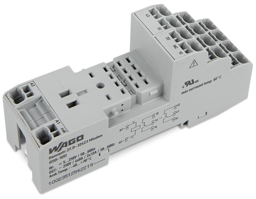 WAGO RELAY SOCKET, 2 AND 4 CHANGEOVER CONTACTS