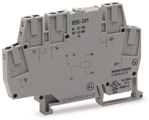 WAGO SWITCHING RELAY TERMINAL BLOCK WITH 1 C/O