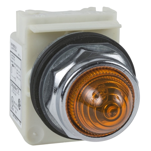 SCHNEIDER 30mm Amber Pilot Light 120V AC/DC