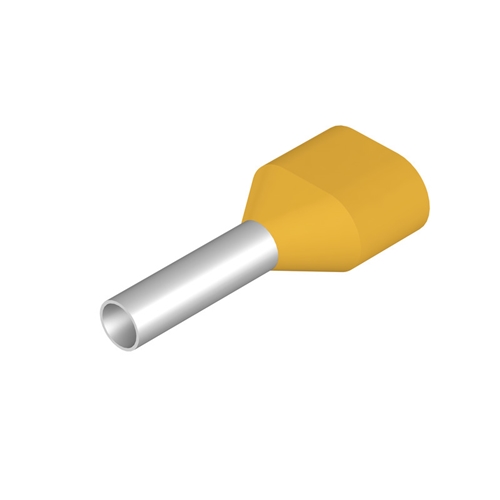 WEIDMULLER INSULATED 2X1MM YELLOW TWIN FERRULE