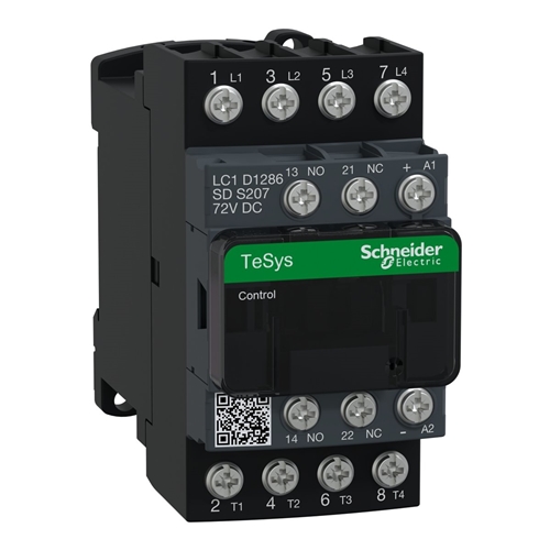 SCHNEIDER 4 POLE CONTACTOR 72VDC (SPECIAL RAIL