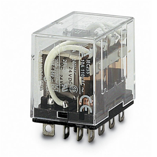 OMRON PLUG IN RELAY 14 PIN 4PDT 10A LED