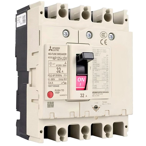 MITSUBISHI CIRCUIT BREAKER 4 POLE NF125-LGV 4P 90