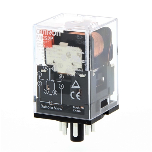 OMRON RELAY PLUG-IN 8 PIN DPDT 10A 24VAC WITH MECH