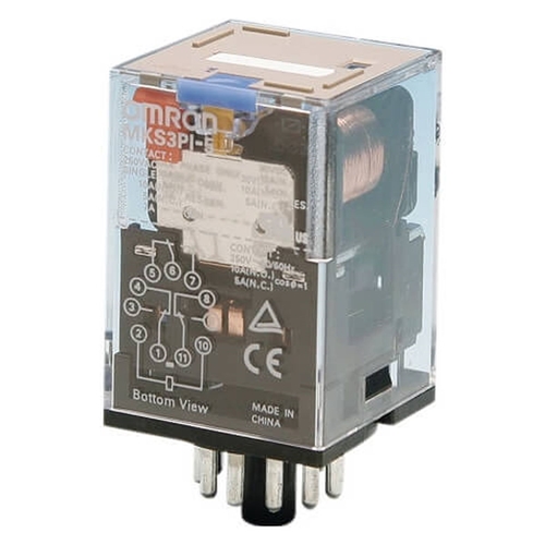 OMRON RELAY PLUG IN 11PIN 3PDT 10A MECH IND