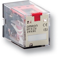 OMRON PLUG-IN RELAY 48VAC 14-PIN 4PDT 5A LED