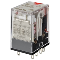 Omron Relay, plug-in, 14-pin, 4PDT, 6 A, 220/240V