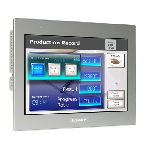 Pro-face 12"W touch panel display, 2COM, 2Ethernet