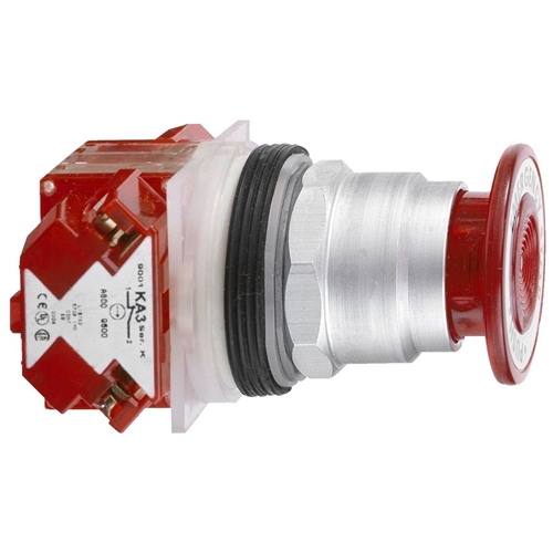 SCHNEIDER 30MM PUSHBUTTON 600VAC 10A PUSH-PULL RED