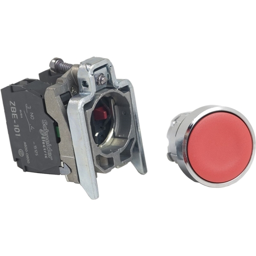 PUSHBUTTON, RED, 1NO 1NC CONTACT