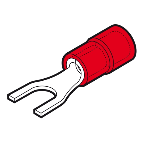 CEMBRE 0.25MM-1.5MM PVC RED FORK TERMINAL