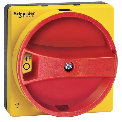 SCHNEIDER ROTARY HDLE RED RECESSEDNG