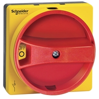 SCHNEIDER ROTARY HDLE RED RECESSEDNG