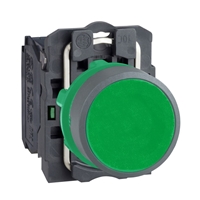 Schneider Electric green flush pushbutton 1NO scre