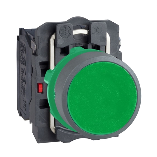 Schneider Electric green flush pushbutton 1NO 1NC