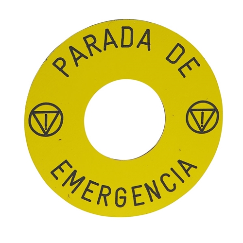 TELEM 45MM EMERGENCY LEGEND PLATE FOR XB6