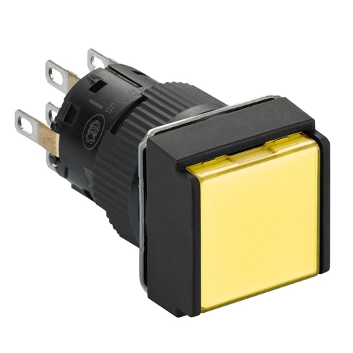 Schneider Electric square yellow illuminated pushb