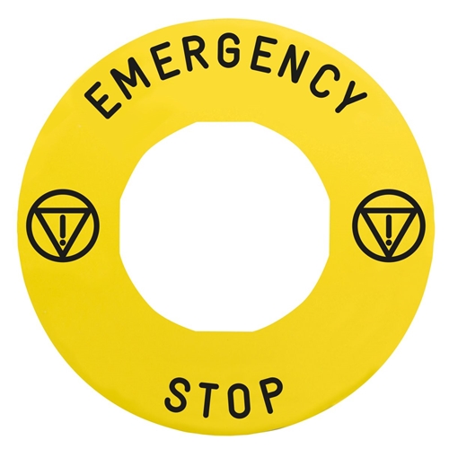 SCHNEIDER EMERGENCY STOP LEGEND 60MM DIA, FOR