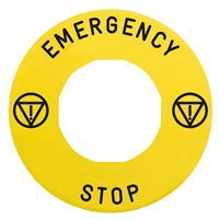 SCHNEIDER EMERGENCY STOP LEGEND 60MM DIA, FOR