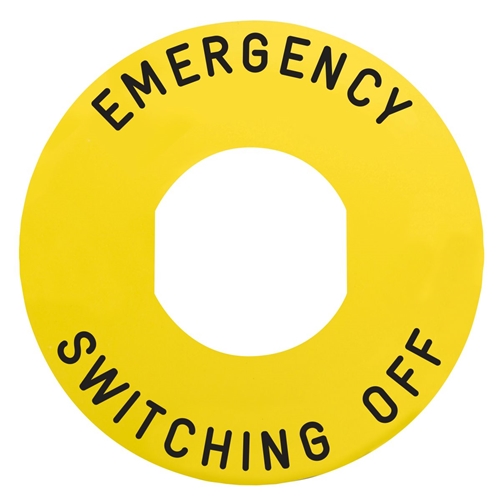 SCHNEIDER 60MM "EMERGENCY SWITCHING OFF" LEGEND