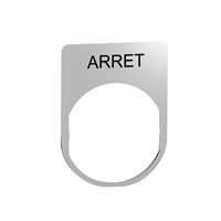 Schneider Electric legend plate metal with arret m