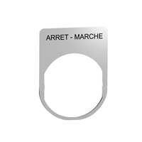 Schneider Electric legend plate metal with arret-m